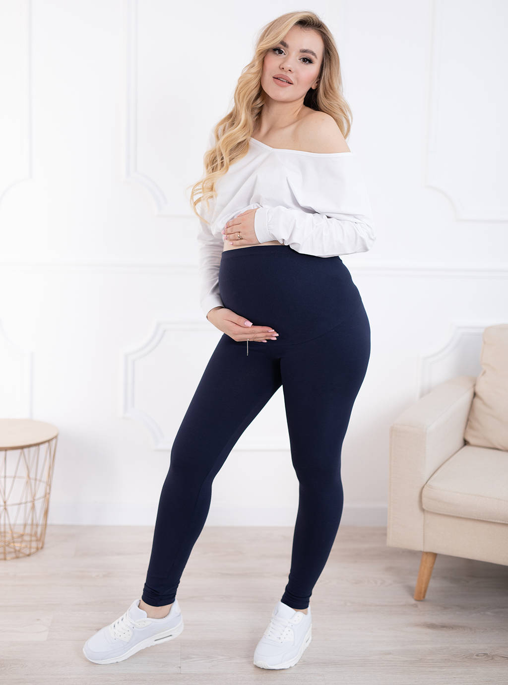 LEGGINSY CIĄŻOWE BAWEŁNIANE DŁUGIE GETRY PANEL LEGINSY XL Rozmiar XL