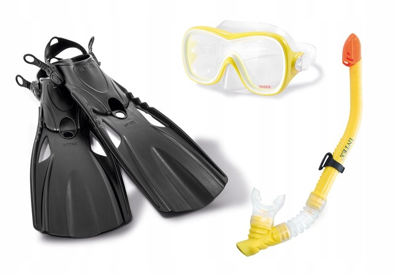 Intex 55658 zestaw do nurkowania Wave Rider gogle, fajka i płetwy