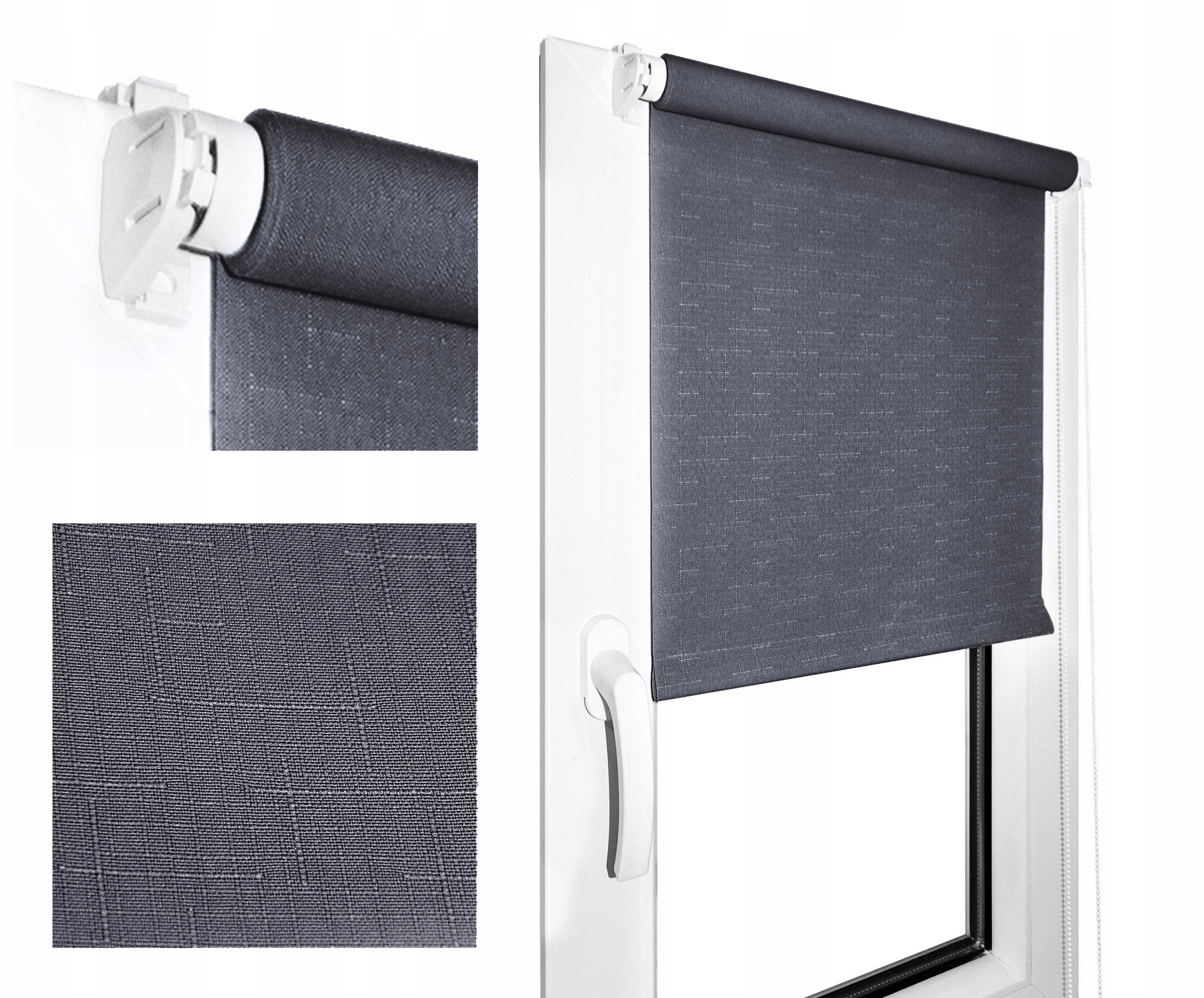 

Roleta Okienna Zaciemniająca Szara Ciemna 97x150cm