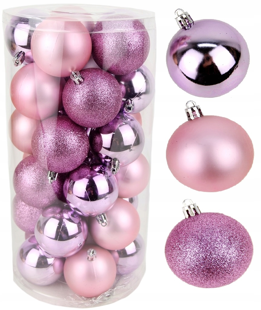 ZESTAW BOMBEK 30 sztuk RÓŻ FIOLET MIX 6cm