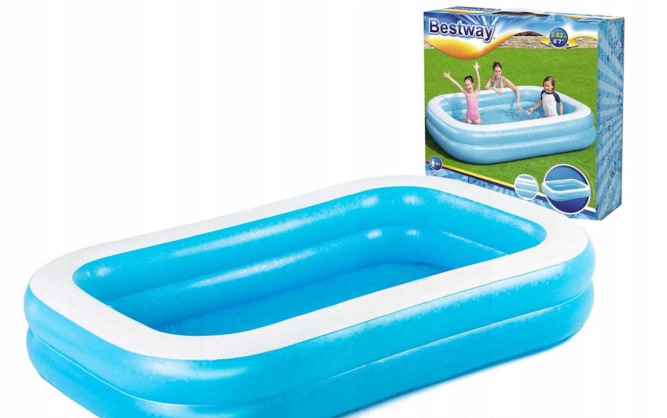 

Basen Bestway Prostokąt Pompowany 262cm x 175cm