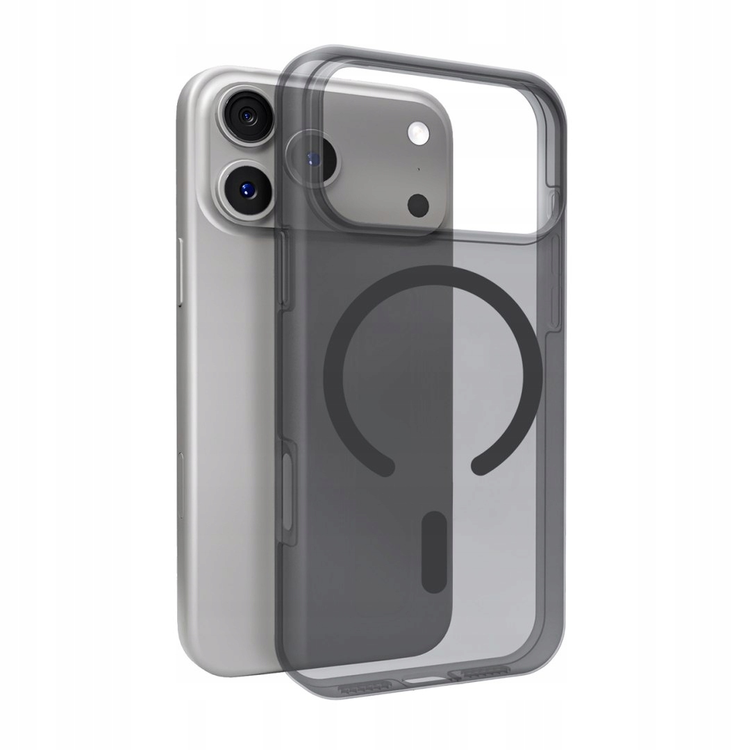 Etui silikonowe na iPhone 17 Pro Magsafe Daylight półprzezroczyste czarne