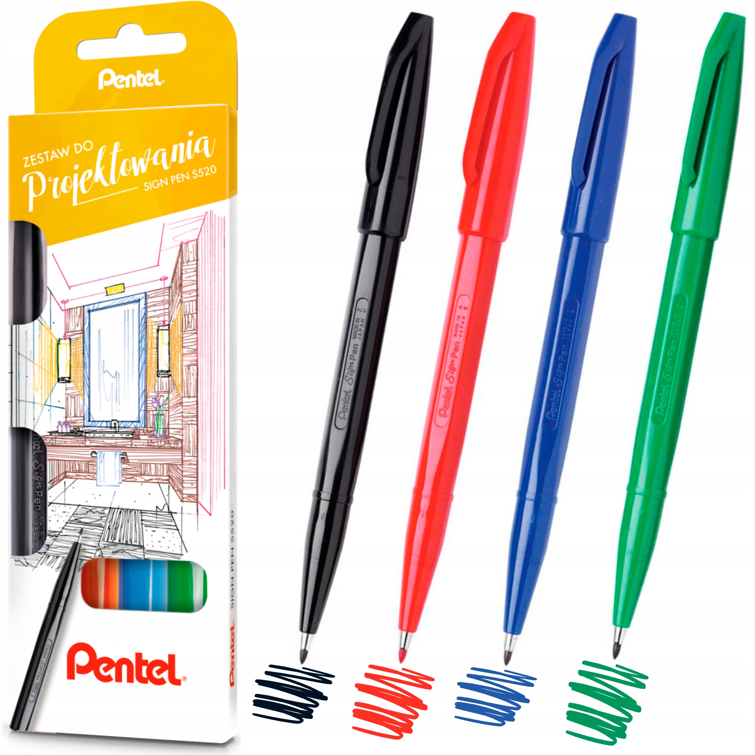 

Zestaw Pisaków Pentel Sigh Pen 4 2.0 mm