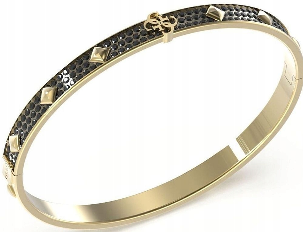 Originální Pánský Náramek Guess 4G Xever Černo-zlatý Logo 4G