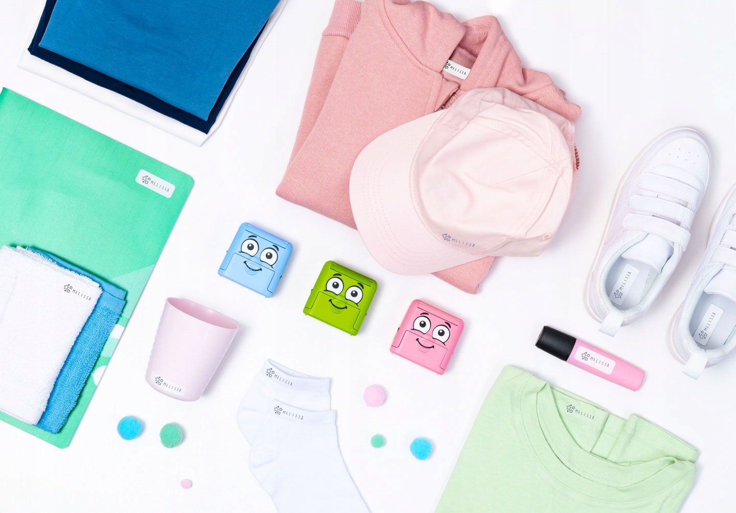 Pieczątka do ubrań COLOP MY MARKY 20 niebieska immienik, metka, prasowanka Liczba wersów 3-4 wersy