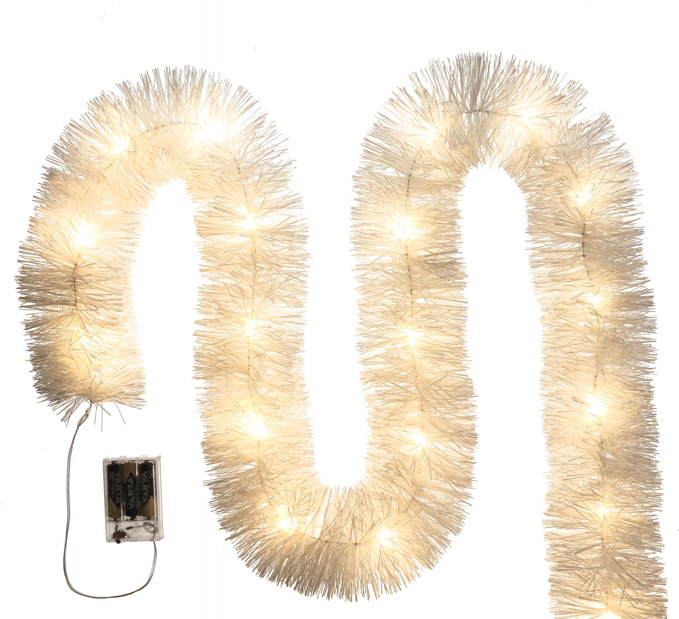 Led řetěz na vánoční stromek, bílý, na baterie, vánoční stromeček, 6 metrů