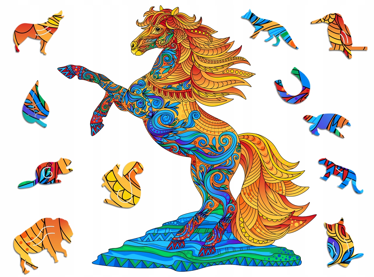 

Puzzle Drewniane Dla Dorosłych Premium Koń XL
