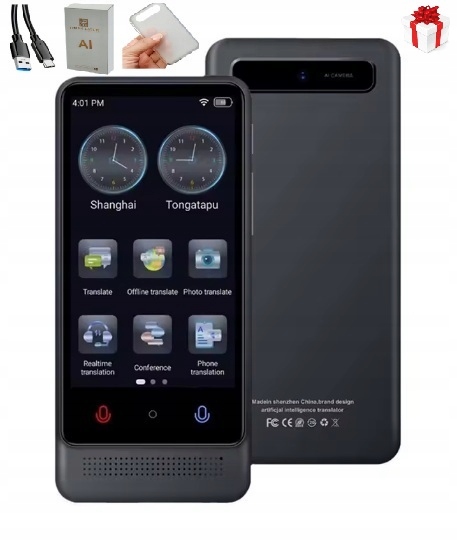 Translator Elektroniczny Tłumacz mowy Wifi polski bez internetu Etui