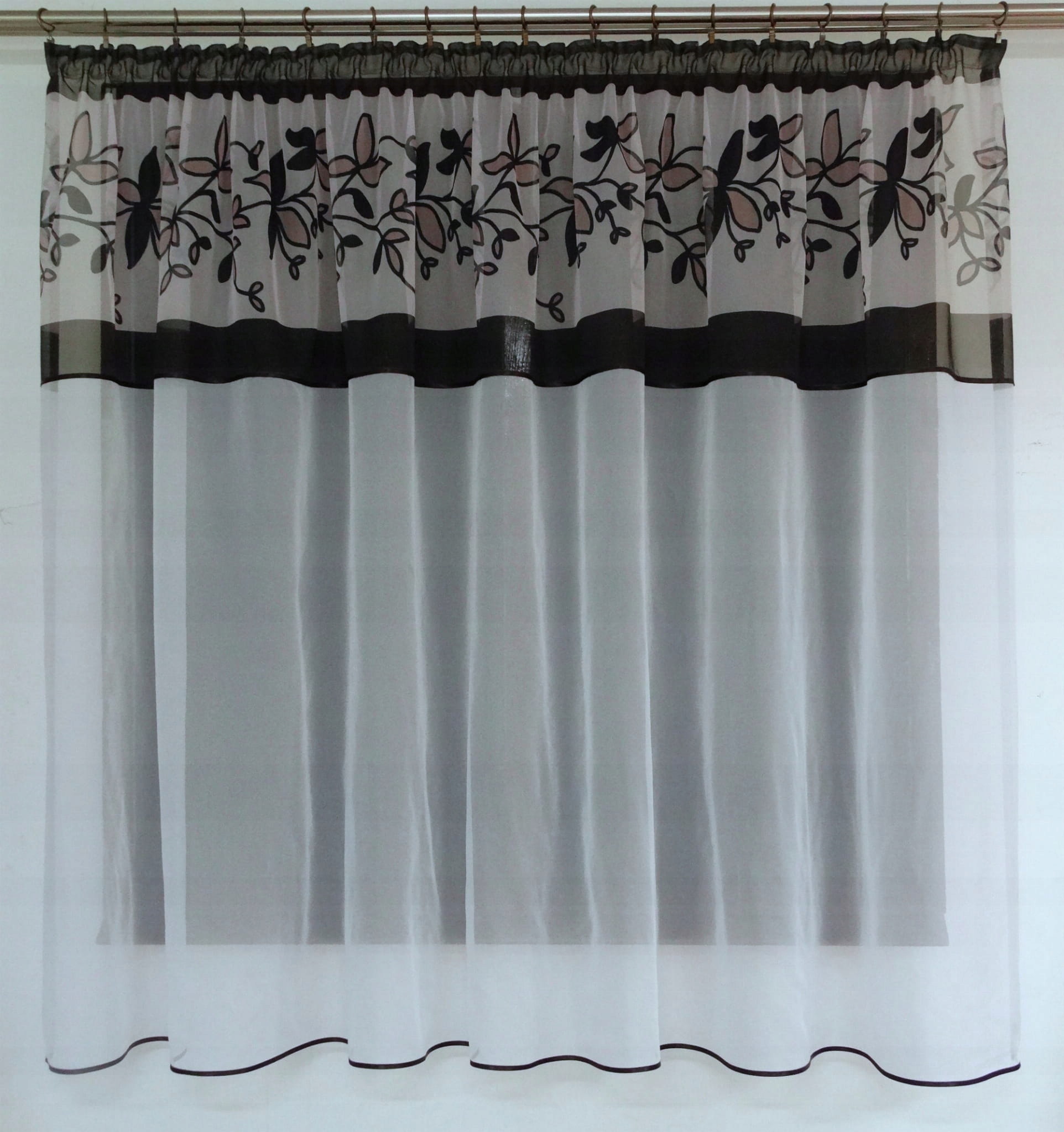 Mg Záclona Voál Pás hnědý béžový 400x170 cm s páskou vz1