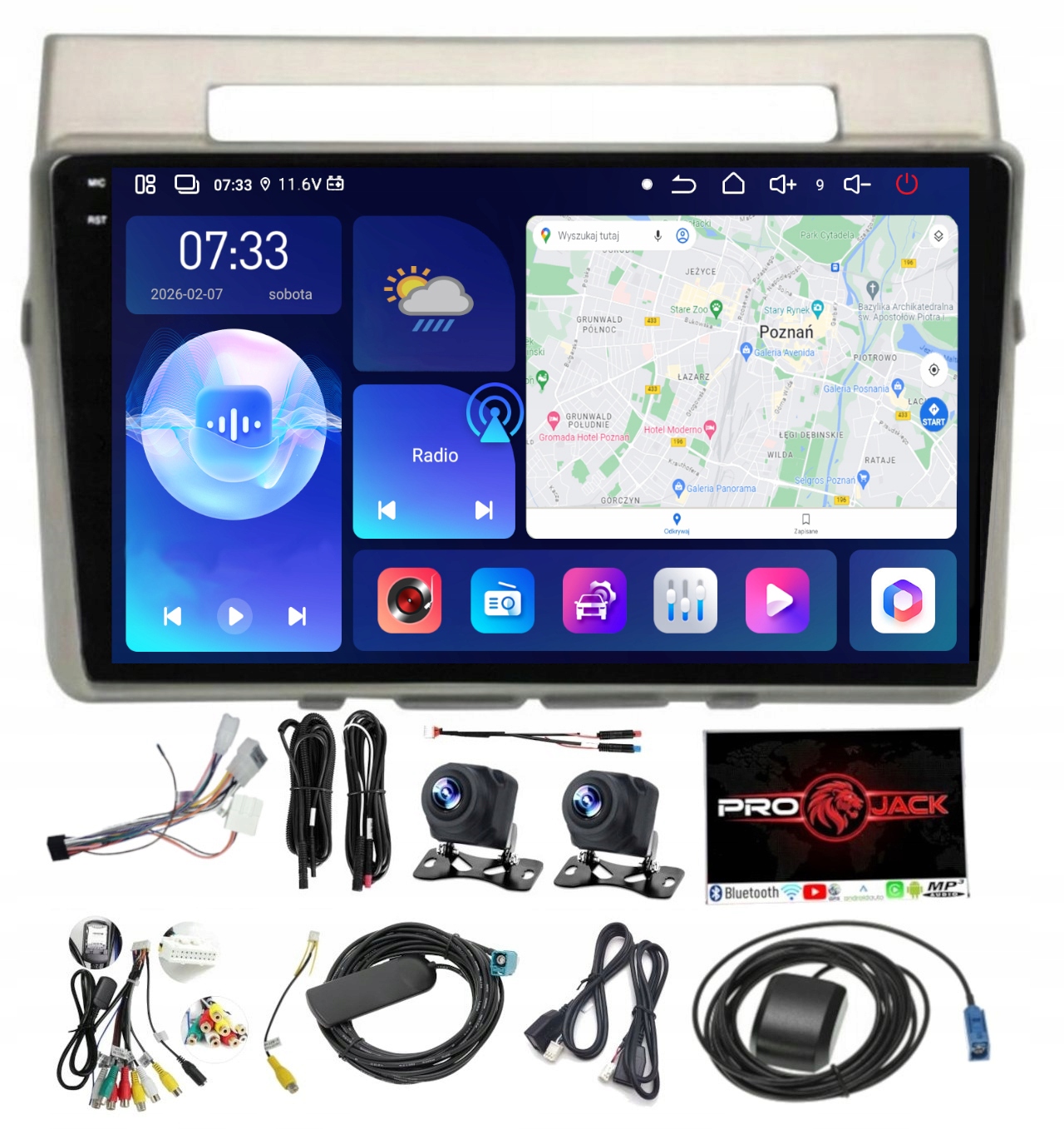 Rádio Navigácia Android Toyota Corolla Verso 2004-2009 6GB 128GB Usb Sim