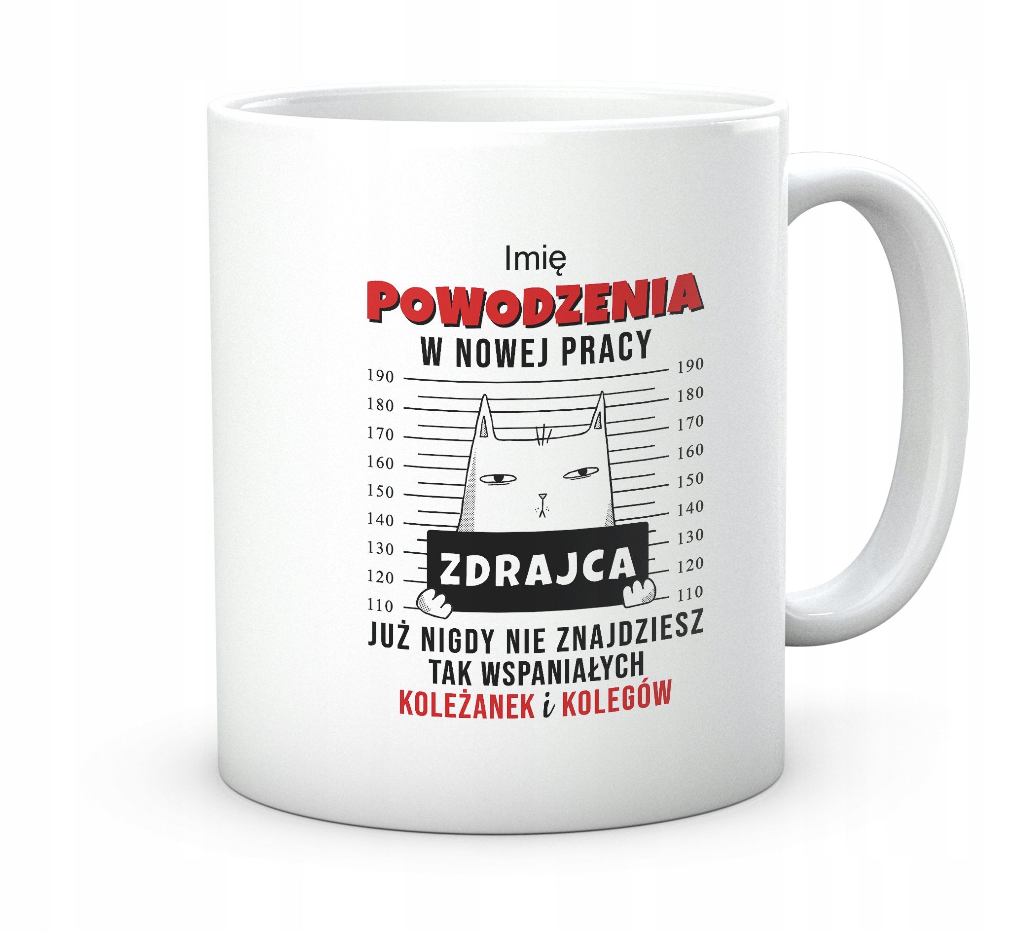 

Kubek na pożegnanie z pracy. Kot Zdrajca.