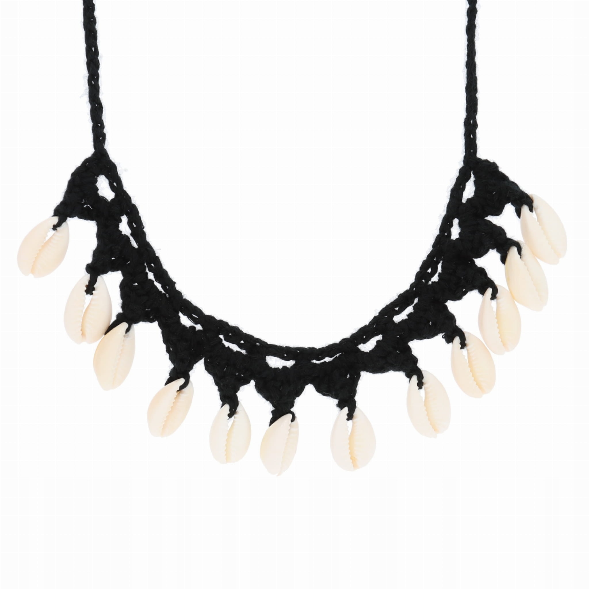 

Naszyjnik Choker Muszelki Kolor Czarny Szydełko