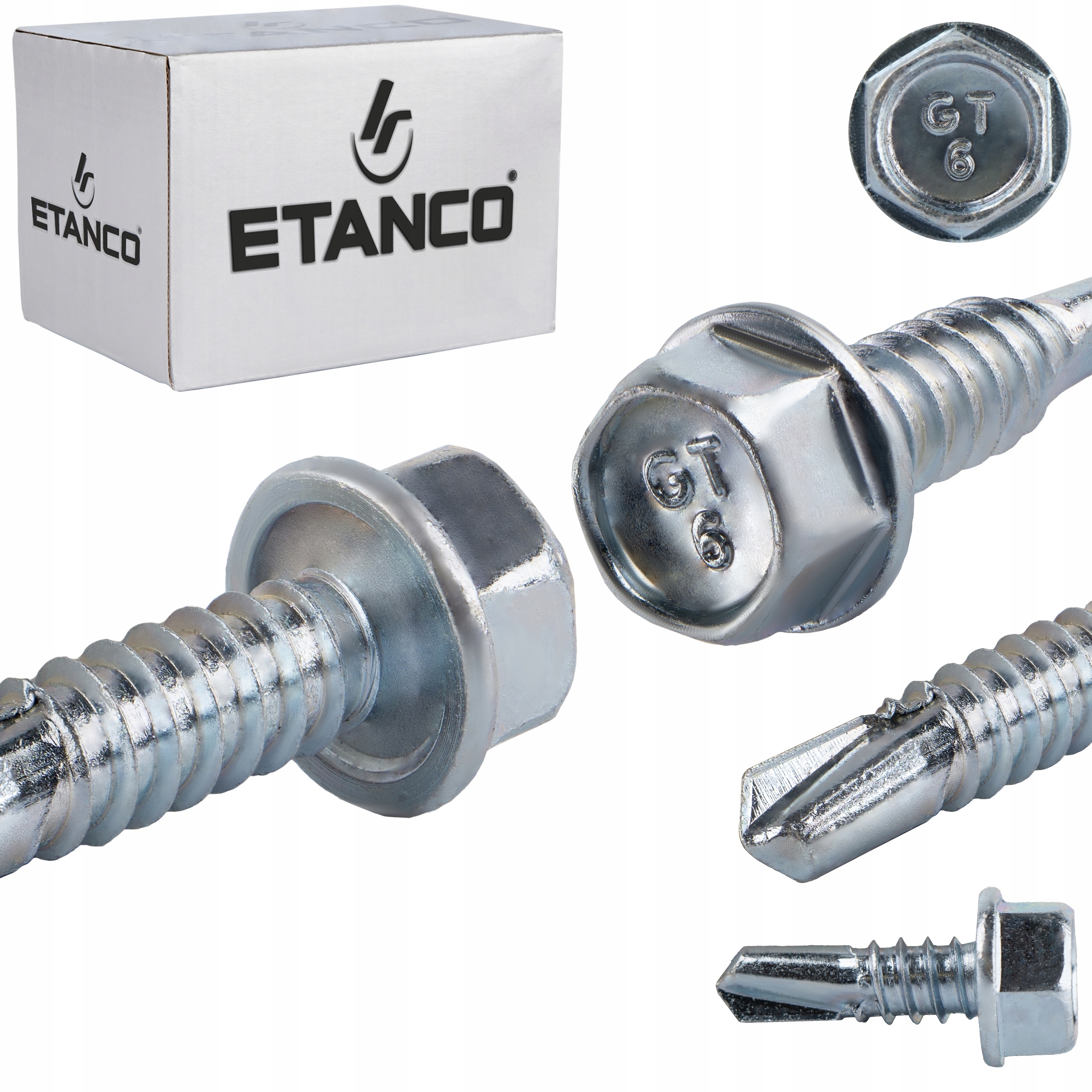 Wkręty samowiercące do metalu 6 mm 6,3x19 mm Ocynk 500 szt. Etanco GT6