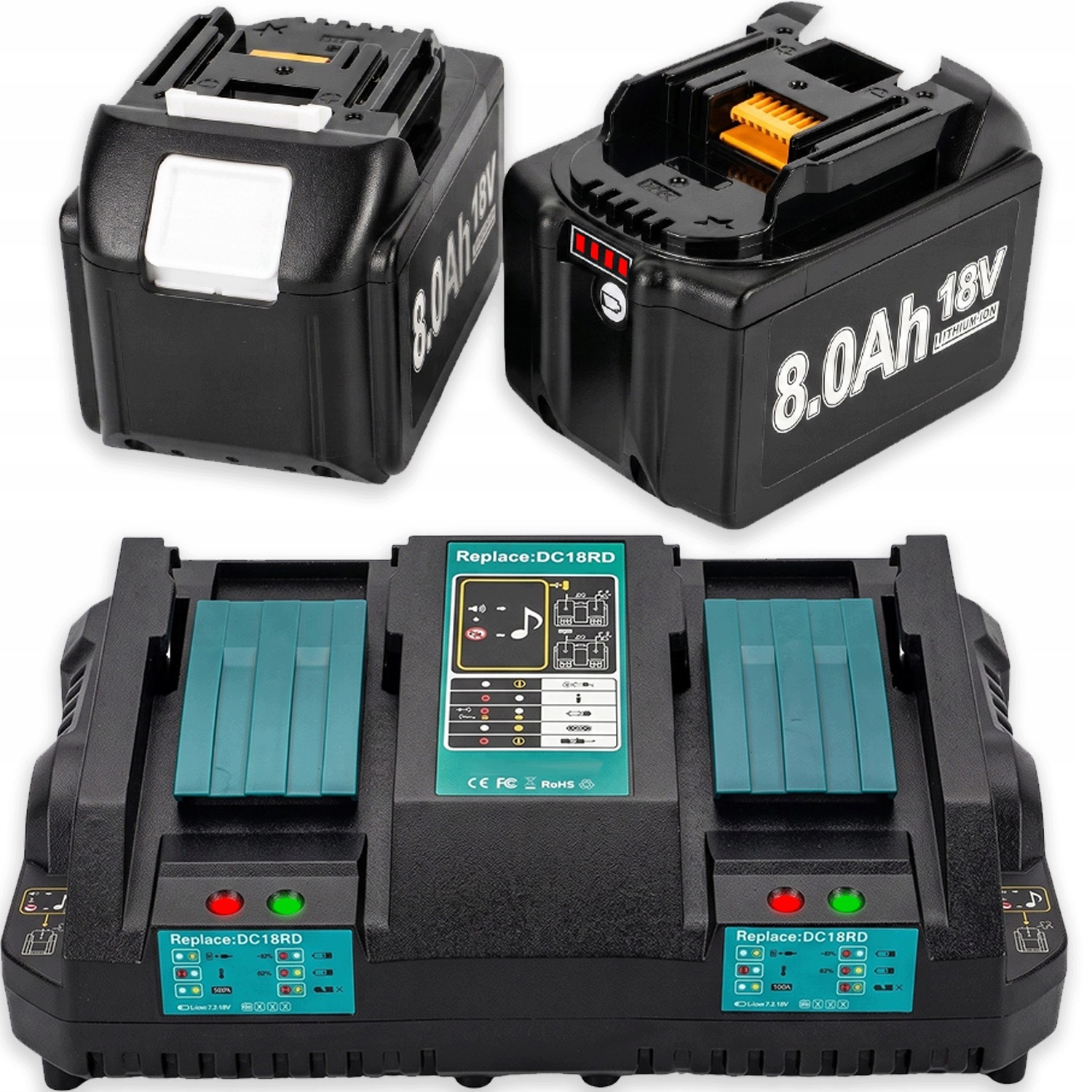 Napájecí Sada Maklta DC18SD Nabíječka Akumulátor BL1850B 18V 8AH DC18RD