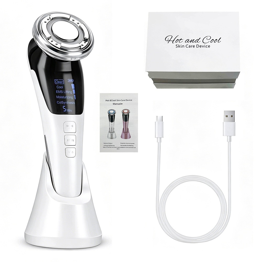 Masážní Přístroj Ems Bezjehlová Mezoterapie Na Obličej Ultrazvuk 7v1 Riborn Beauty