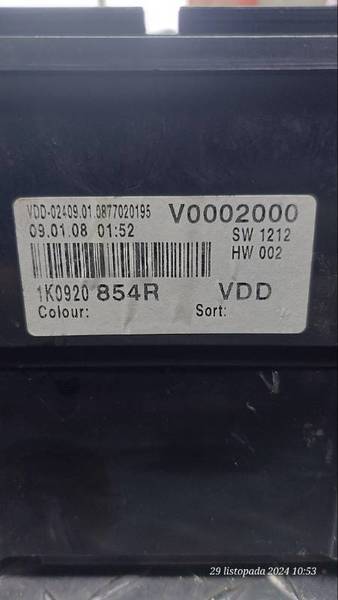 dials VW GOLF V 1K0920854R