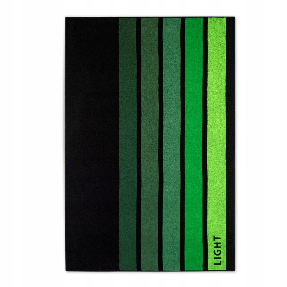 Plážový ručník 100x160 Light zelený, černý, froté pruhy 380 g/m2