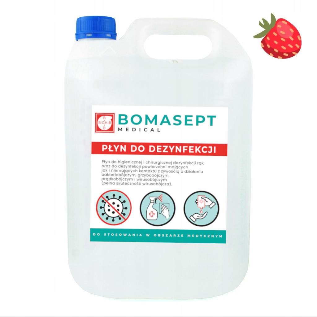 

Płyn do Dezynfekcji Rąk zapach Poziomka 5L 80%