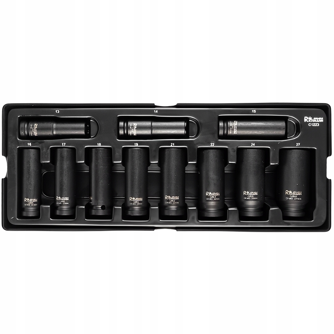 ZESTAW NASADKI UDAROWE DŁUGIE 1/2' 13-27 MM 11 EL. WKŁAD WARSZTATOWY WÓZKA Marka Corona/Richmann