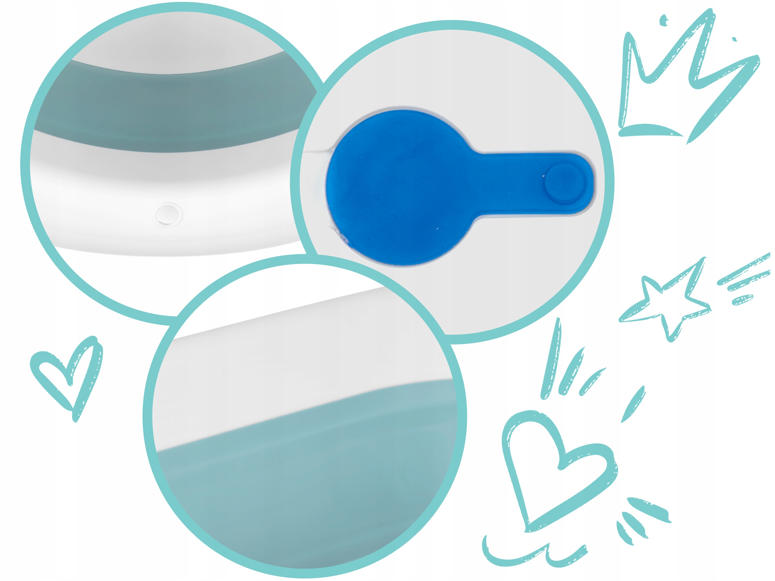 ВАННОЧКА ДИТЯЧА З ТЕРМОМЕТРОМ RK-282 БІЛО-СИНЯ Матеріал силікон