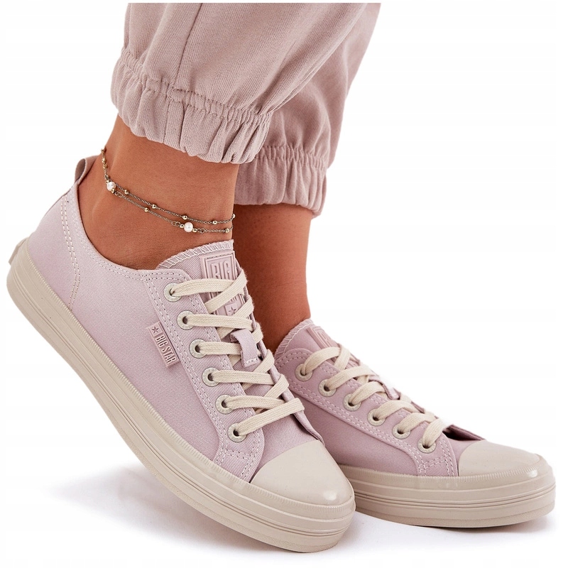 Trampki Damskie Materiałowe Niskie Big Star RR274732 Jasnoróżowe 40