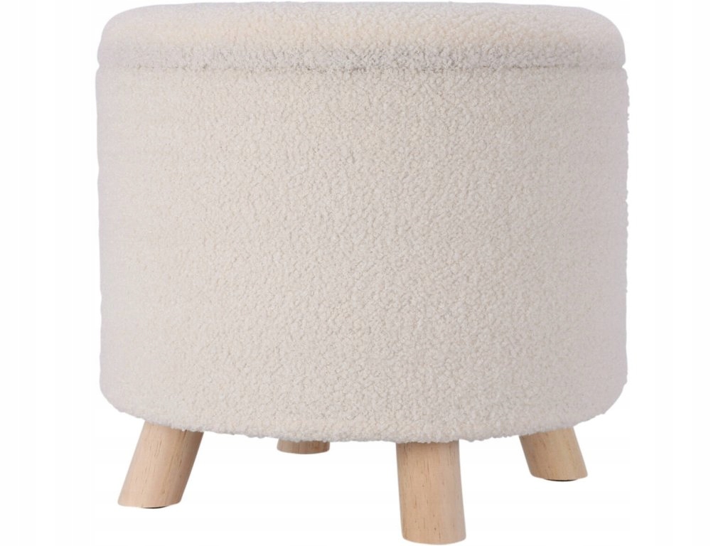 Úložný okrúhly čalúnený puf Teddy, 40 x 37 cm