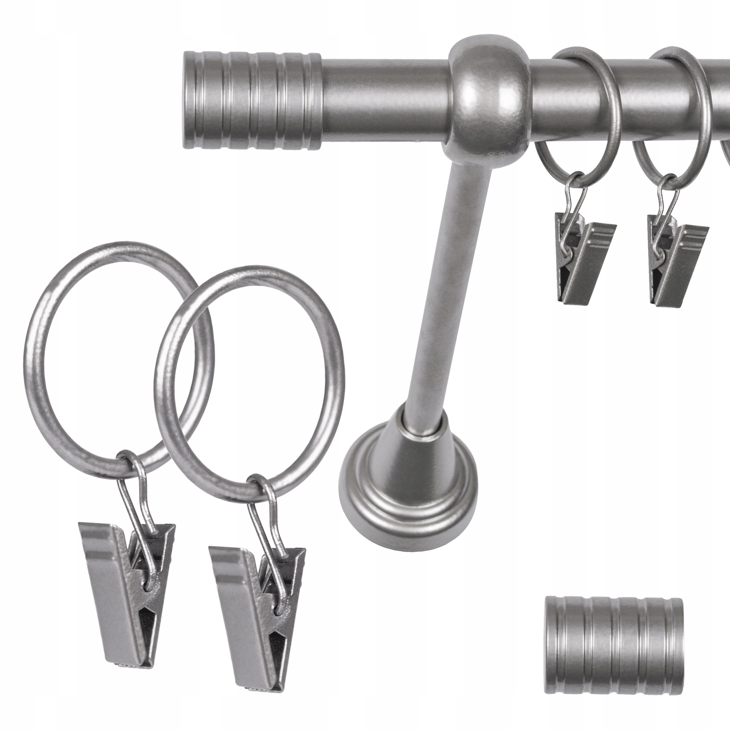 KARNISZ POJEDYNCZY FI 19 mm 180 CM LUX Z ŻABKAMI