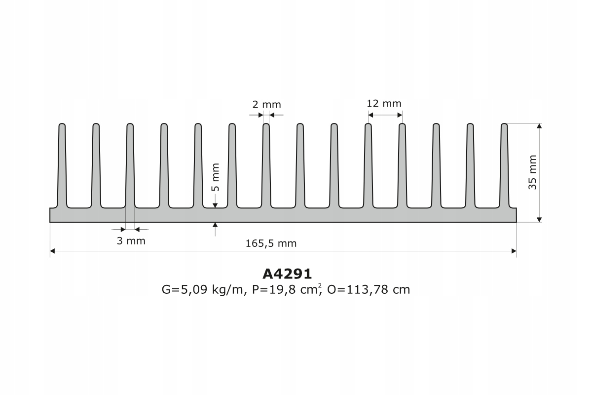 RADIATOR A4291 L-5cm
