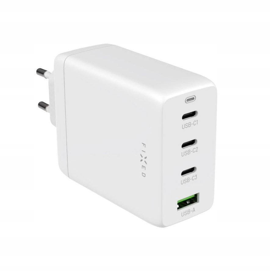 Fixed GaN 3xUSB-C/USB Travel Charger 100W FIXCG100-3CU-WH