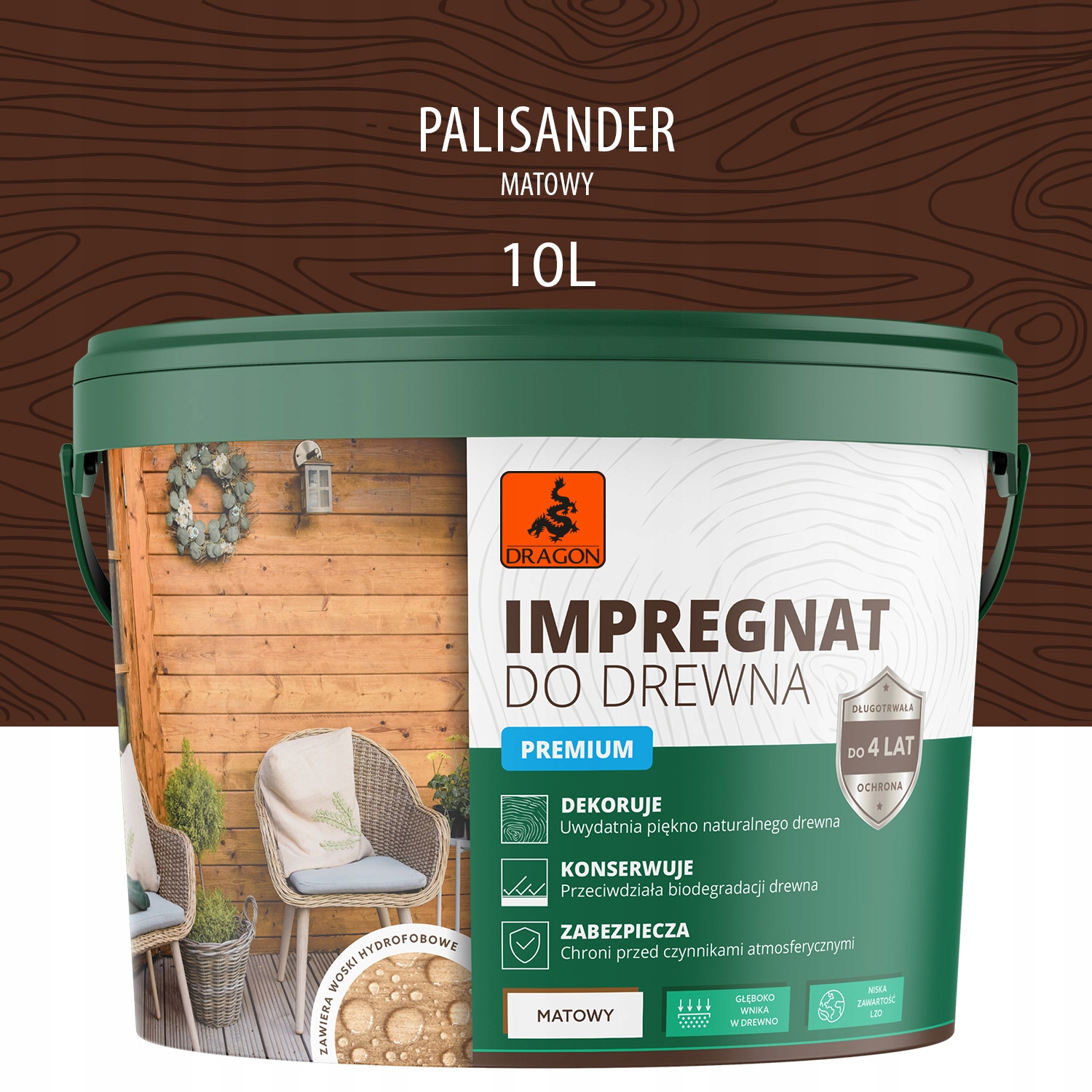 Impregnat do drewna PREMIUM 10L PALISANDER