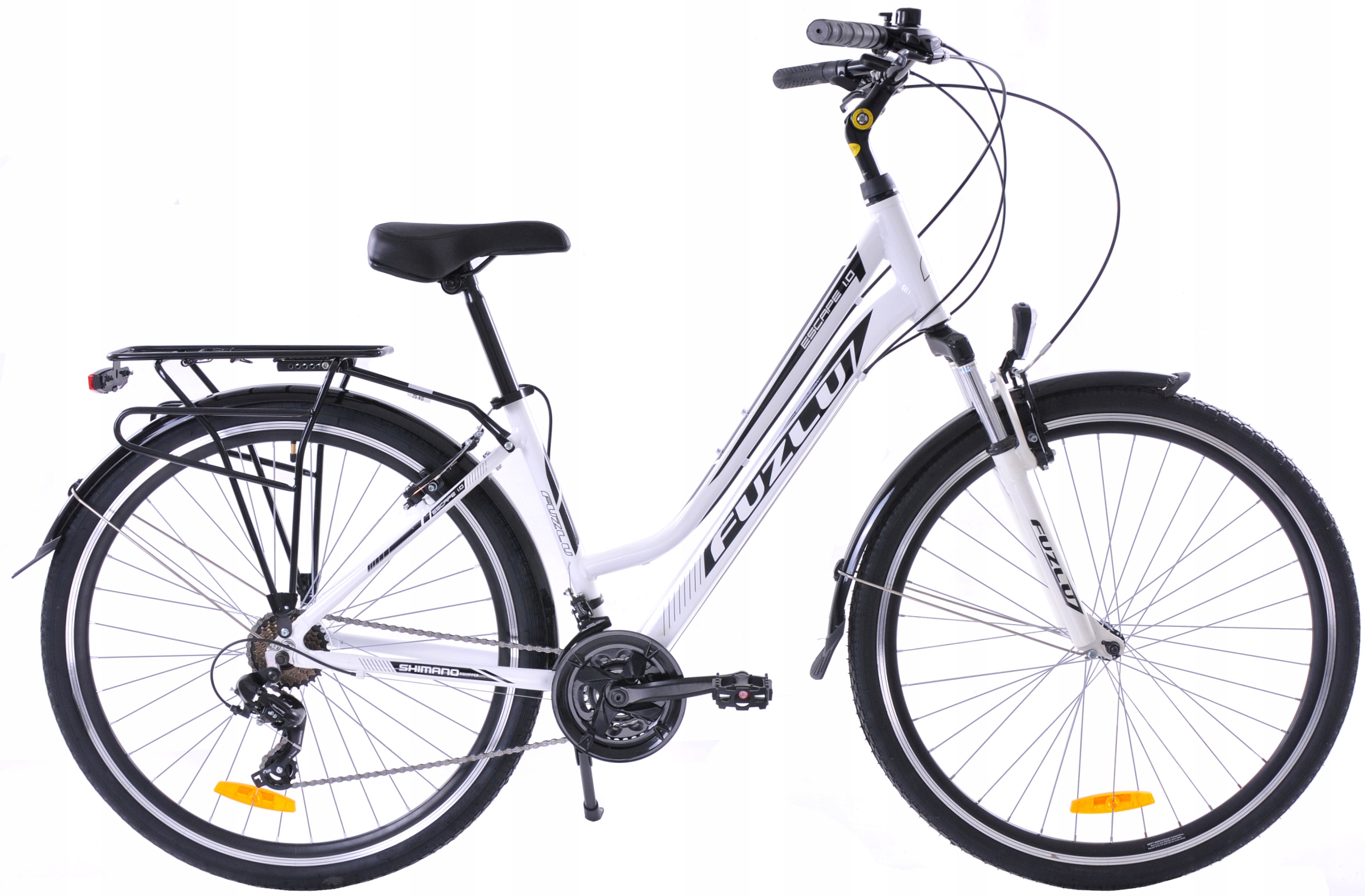 Rower trekkingowy 28 Fuzlu Escape 1.0 Lady (18") biały/czarny połysk