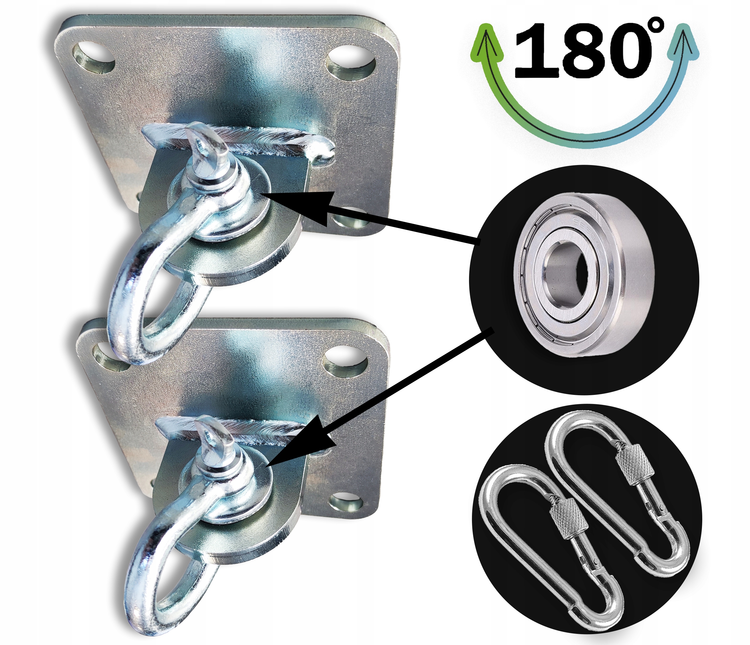 Upevnění s Ložiskem Pozink Háčky na houpačku Držáky S Lozyskem