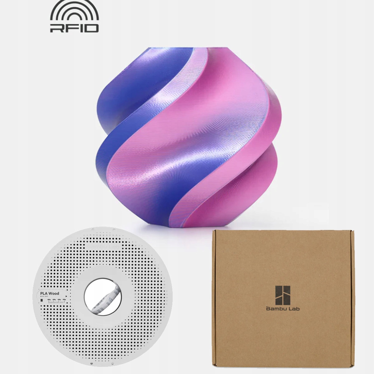 Filament Bambu Lab Pla Silk, 1kg, niebiesko-różowy (neon city-blue magenta)