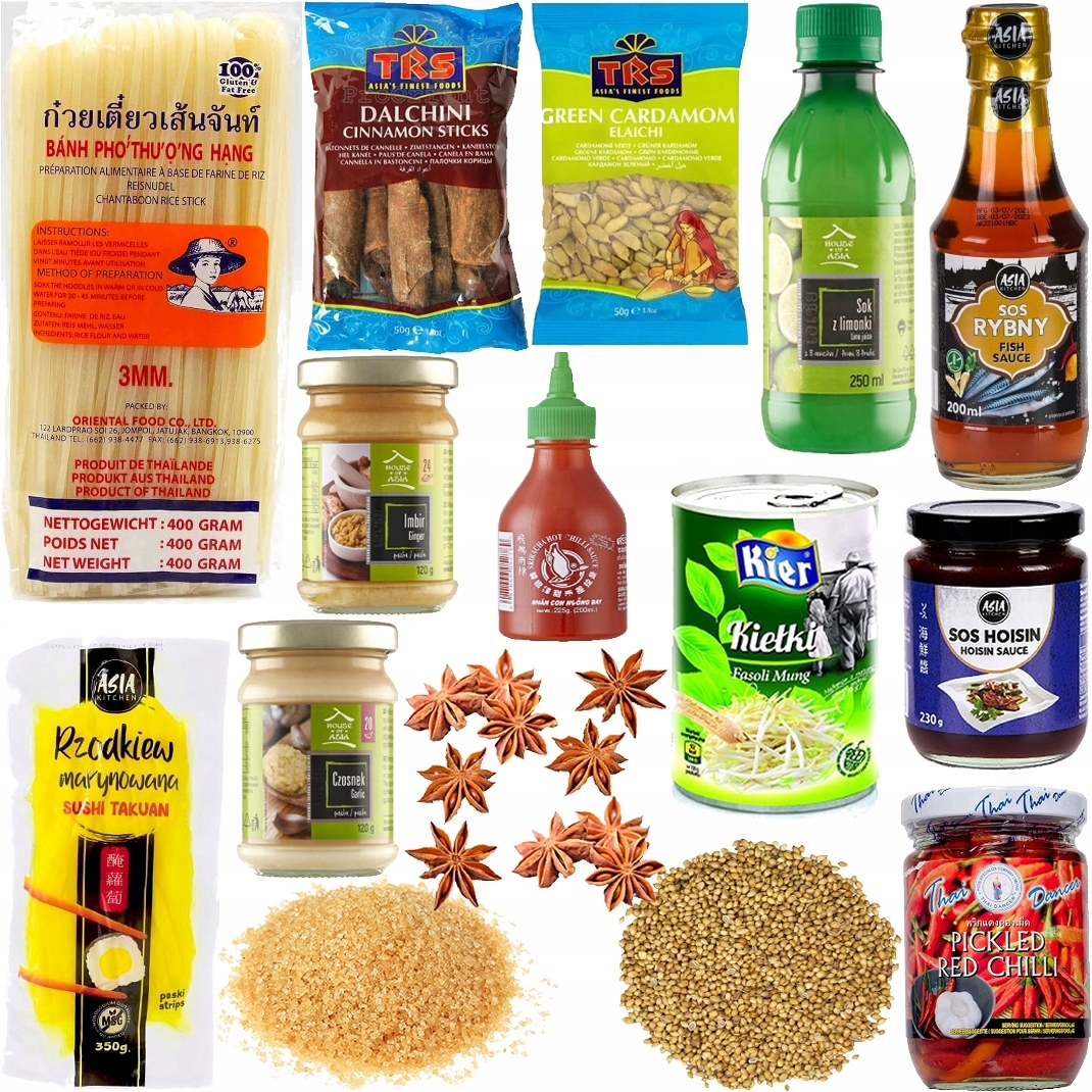 Zestaw Składników Do Przygotowania Wietnamskiej Zupy Pho 15 Produktów