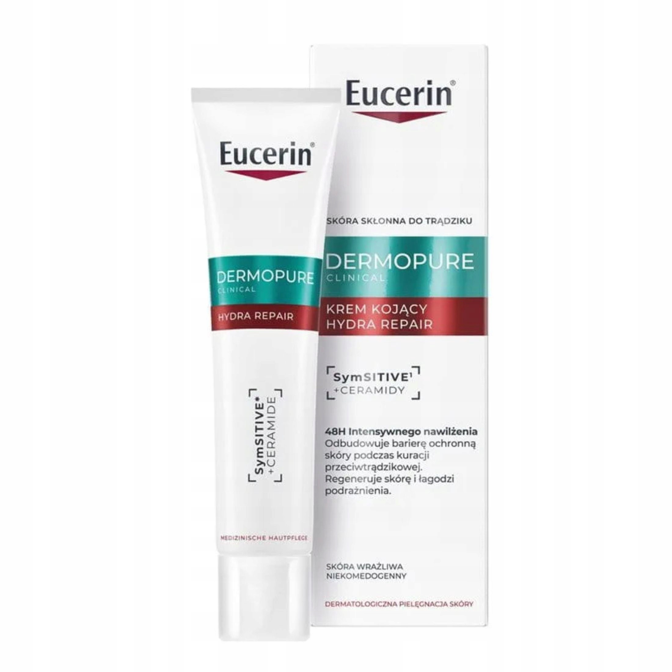 Eucerin Dermopure Clinical Krem kojący hydra repair skóra trądzikowa 40 ml