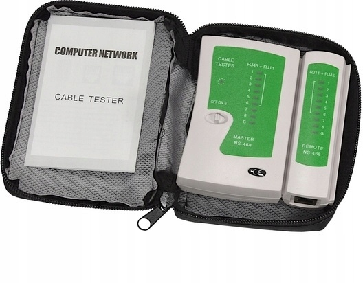 Tester kabli sieciowych internetowych LAN RJ45 RJ12 RJ11 Producent Klanet