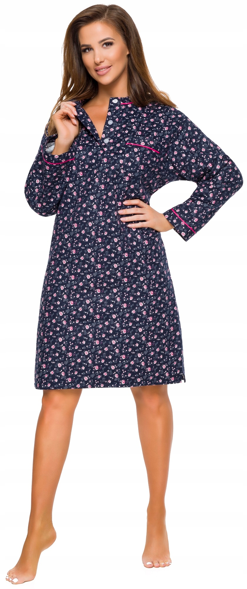 FLANELOWA BAWEŁNIANA DAMSKA KOSZULA NOCNA XXL Marka Inna marka