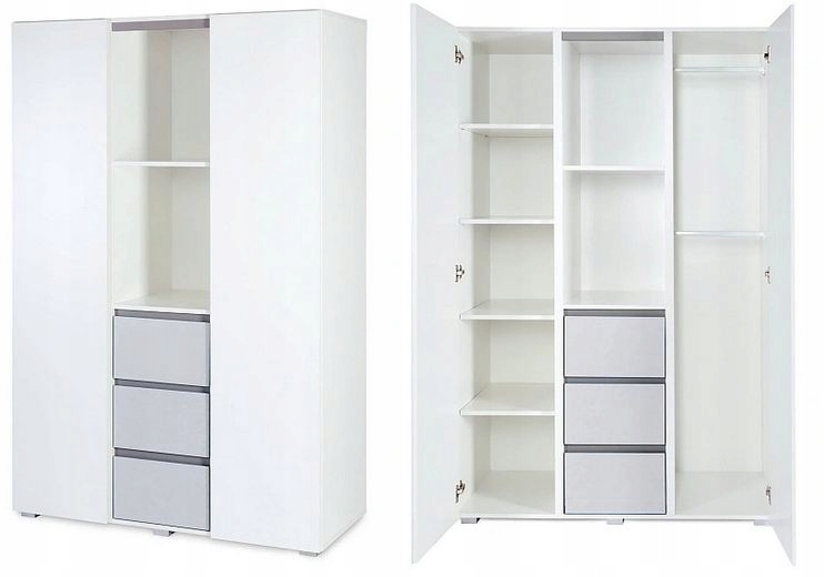 SZAFA TRZYSEGMENTOWA DALIA GREY KLUPŚ Kolekcja Dalia