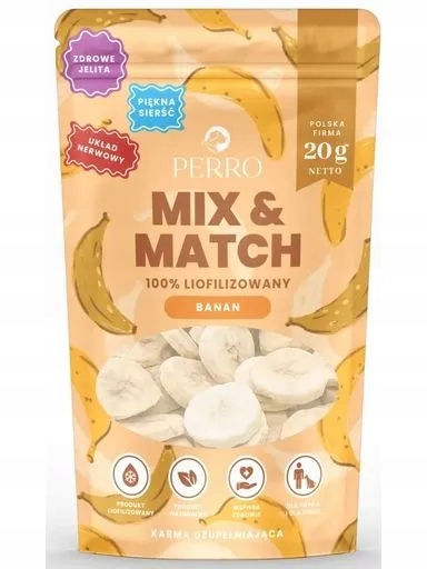 5 x Perro MIX & Match pochoutky lyofilizovaný banán 20 g