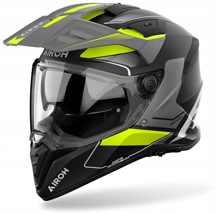 Airoh Bandit Tune Yellow Matt motocyklová prilba s crossovou šiltom, enduro XL