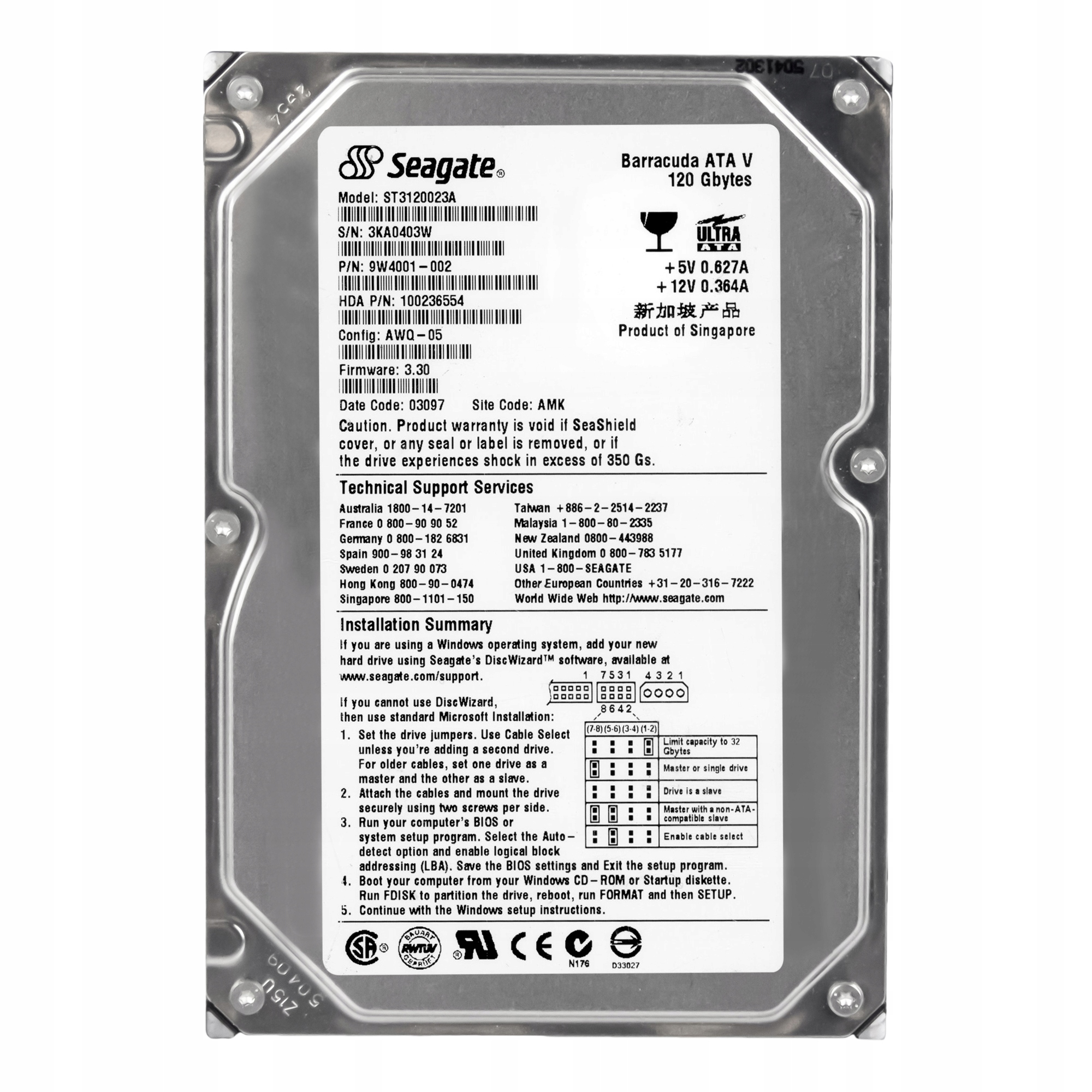 Seagate 120GB 7.2K 2MB Ata 3.5'' ST3120023A
