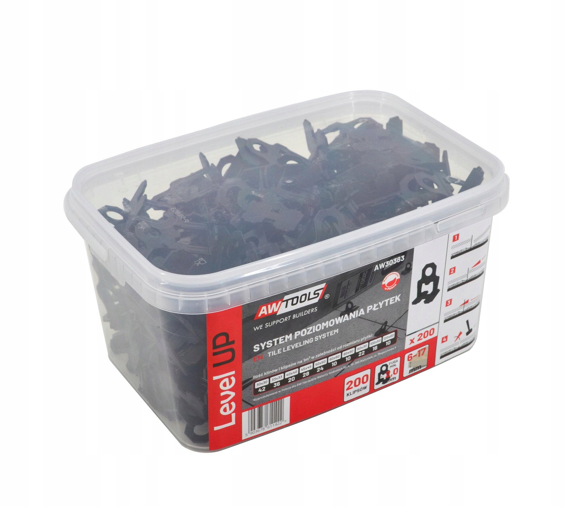 AWTOOLS SYSTEM POZIOMOWANIA PŁYTEK 1,5mm-6-17mm