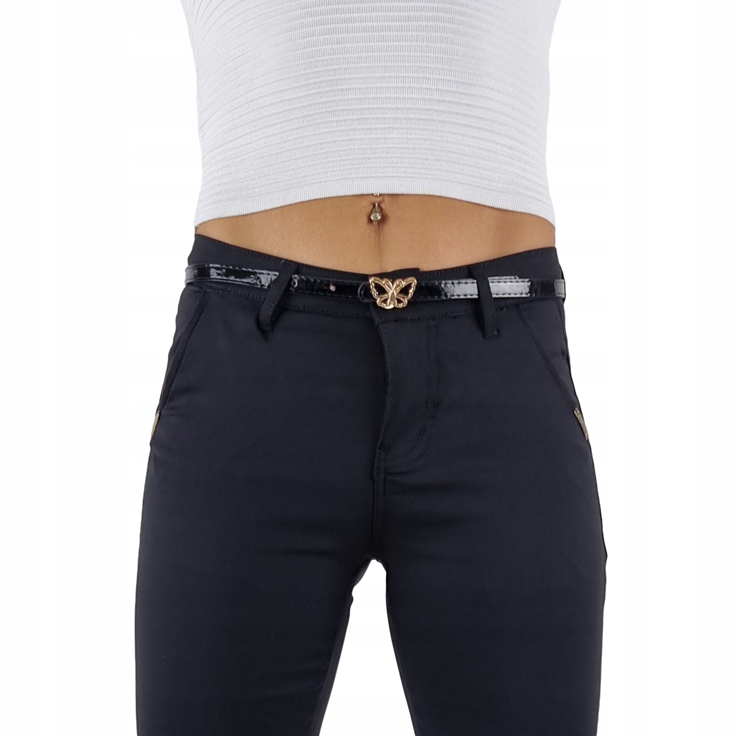 M.Sara spodnie damskie cygaretki 7/8 czarny rozmiar 42