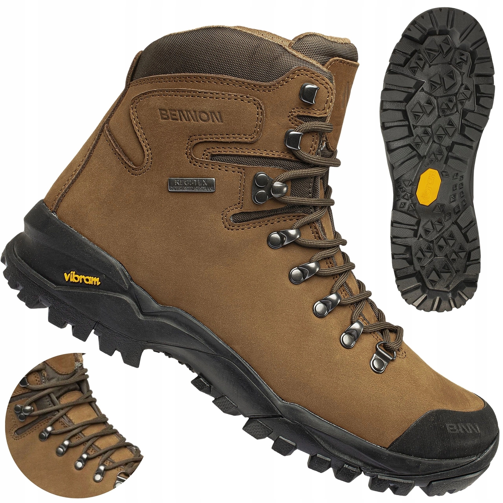 Buty wysokie trekkingowe wodoodporne górskie Vibram Bennon Terenno 45