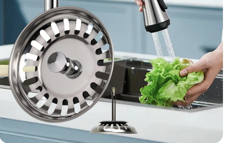 Sitko do Zlewozmywaka Srebrny KOREK OKRĄGŁYM do zlewu w kuchni SYFONU EAN (GTIN) 5907106709149