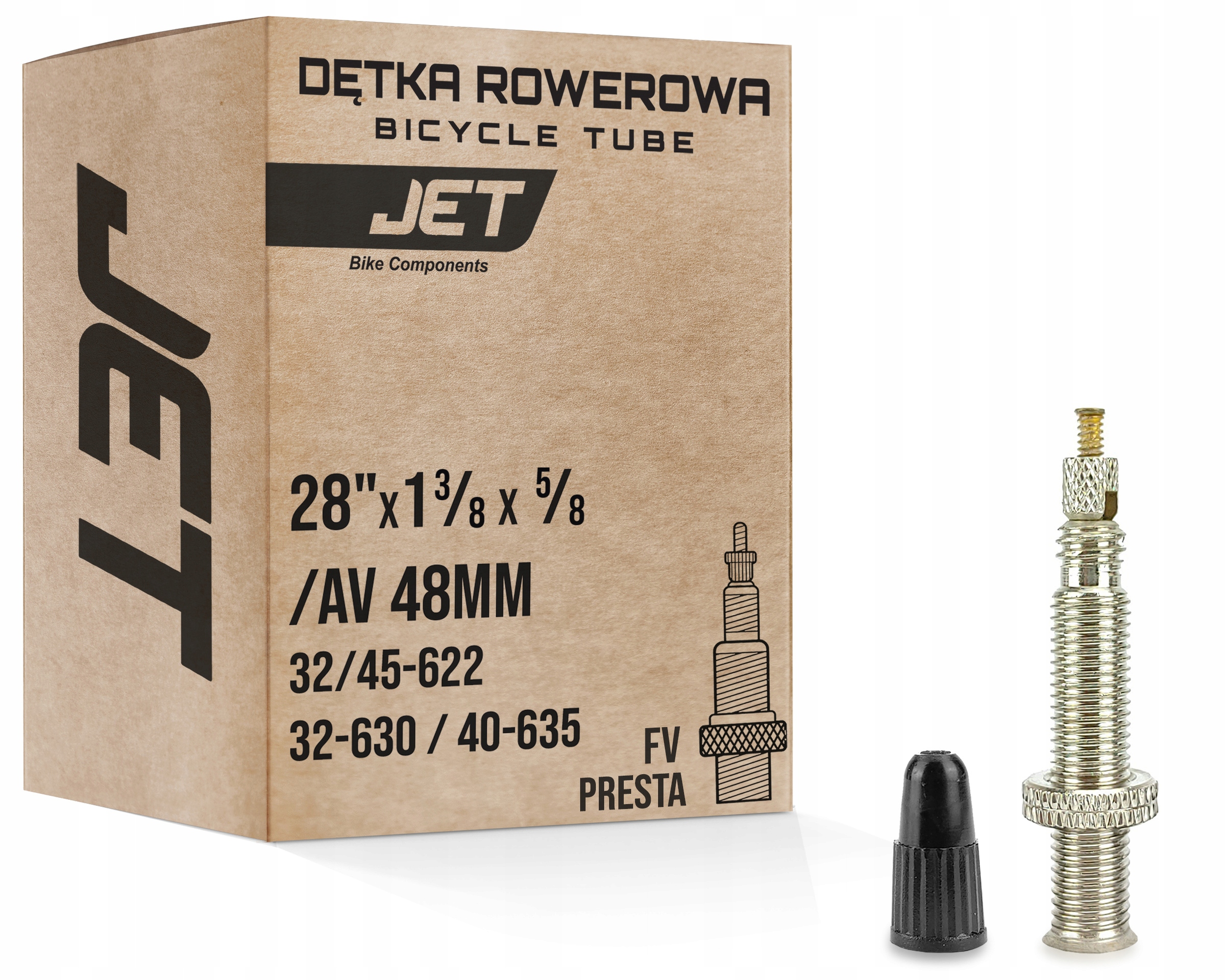 Dętka rowerowa Jet 700C 28 cali 32-630/40-635 32/45-622 presta FV-48mm