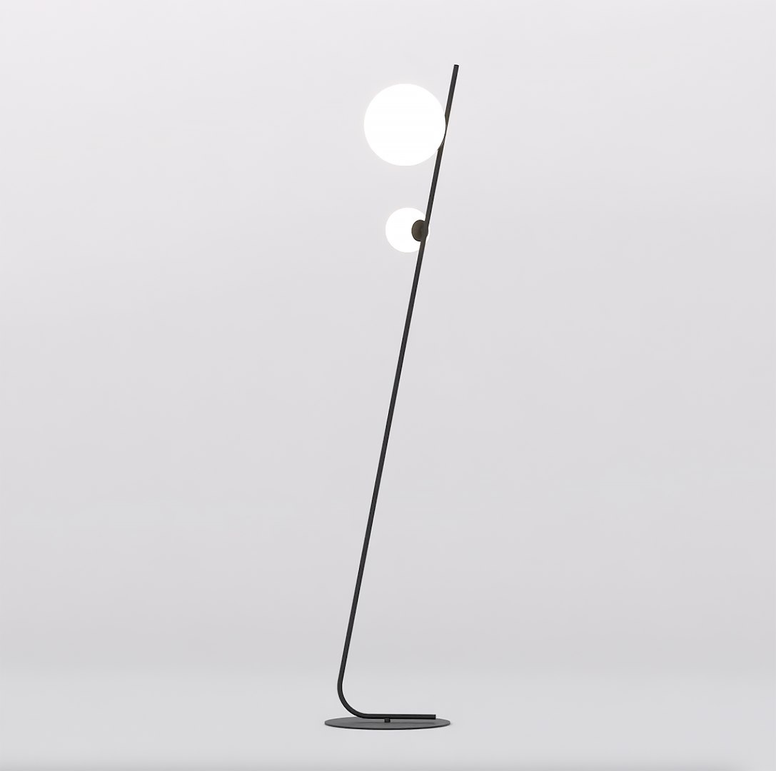 Elegantná podlahová lampa Minimalistická Tatu LP2 v čiernej farbe