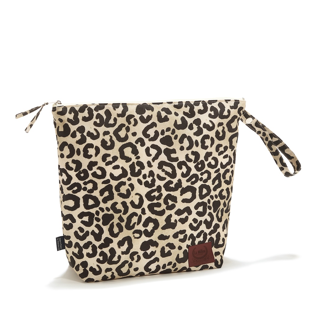 La Millou Kosmetyczka wodoodporna Leopard Cream XL by Lamparska podróżna