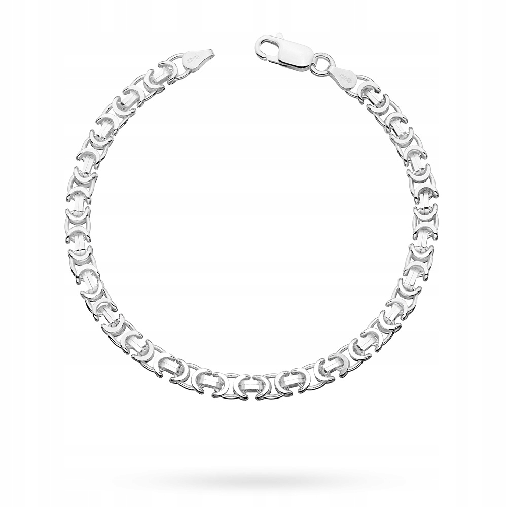 

Srebrna Bransoletka Męska pr. 925 Królewski 21cm