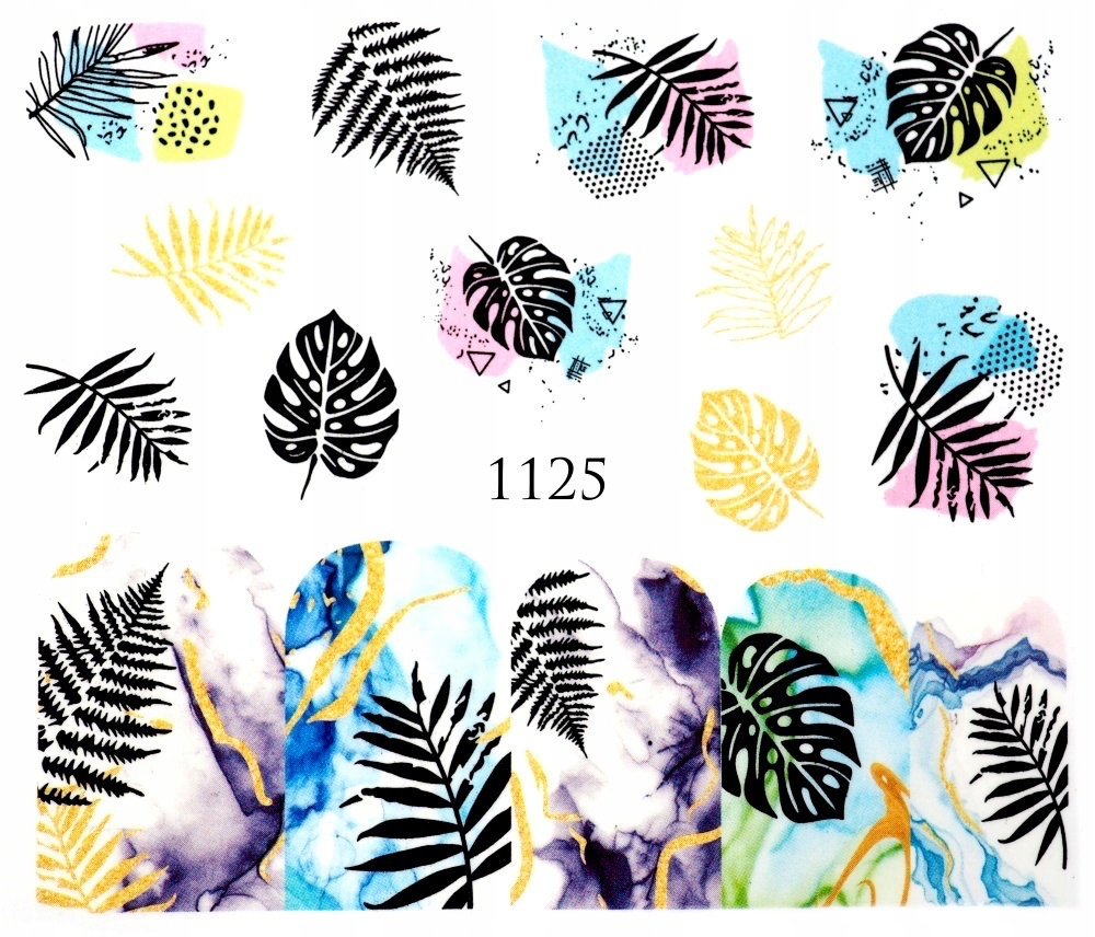 

Naklejki wodne na paznokcie Palma, Monstera 1125